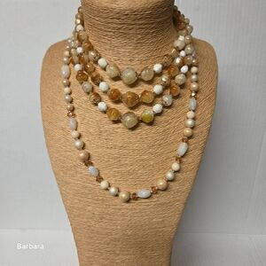 Vintage 2 Pieces Glass and Acrylic Beaded Necklaces